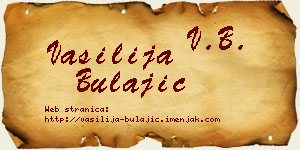 Vasilija Bulajić vizit kartica